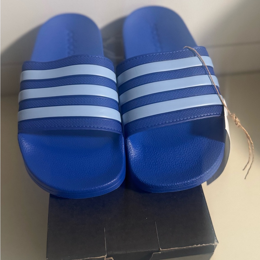 adidas Kids Blue Slide Sandals